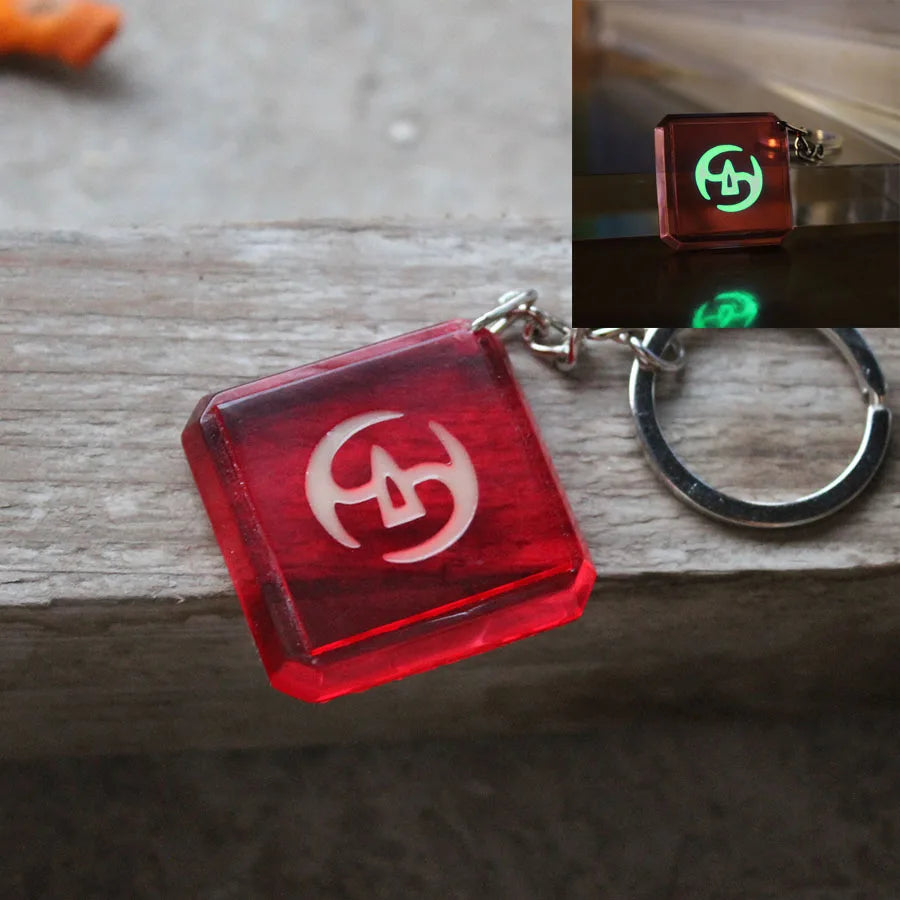 Glowing Final Fantasy XIV game profession GLOW in the DARK keychain