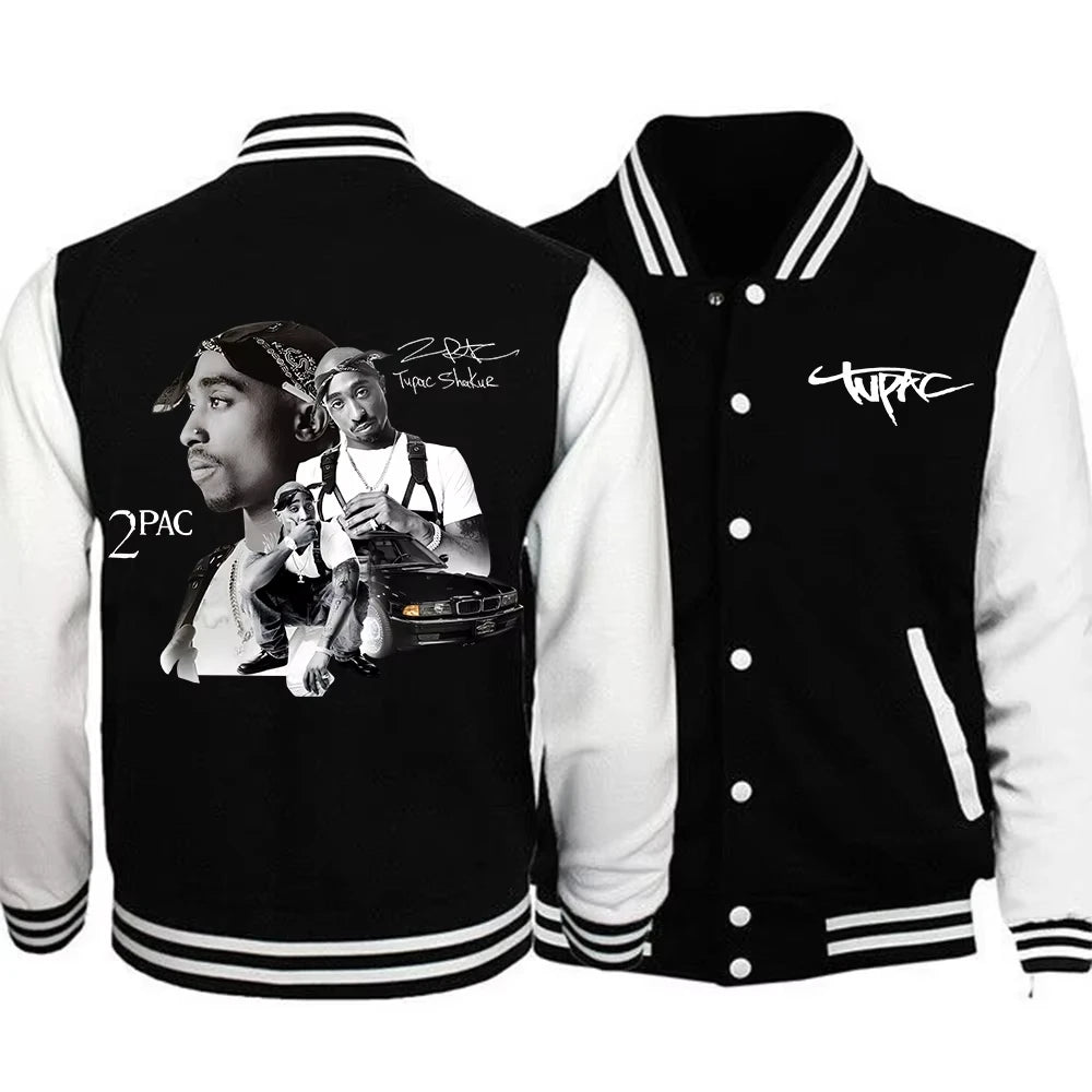 Tupac 2pac Unisex Sports Hip Hop Baseball Jacket