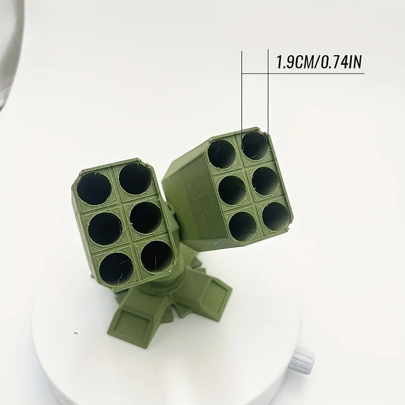 Military-Style Anti Aircraft Gun Olive Green Multi-Compartment Pen Holder