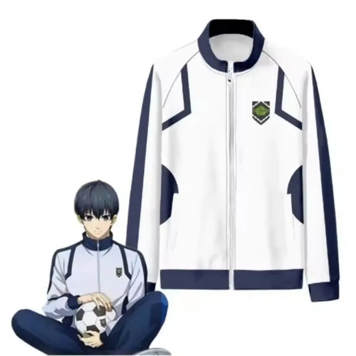 Anime Blue Lock Football/Soccer Jersey Stand Collar Zipper Jacket