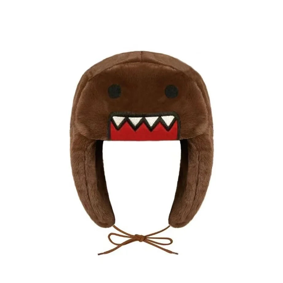 Cute Plush Cartoon Ski Windbreak Hats Keep Warm Outdoors Caps