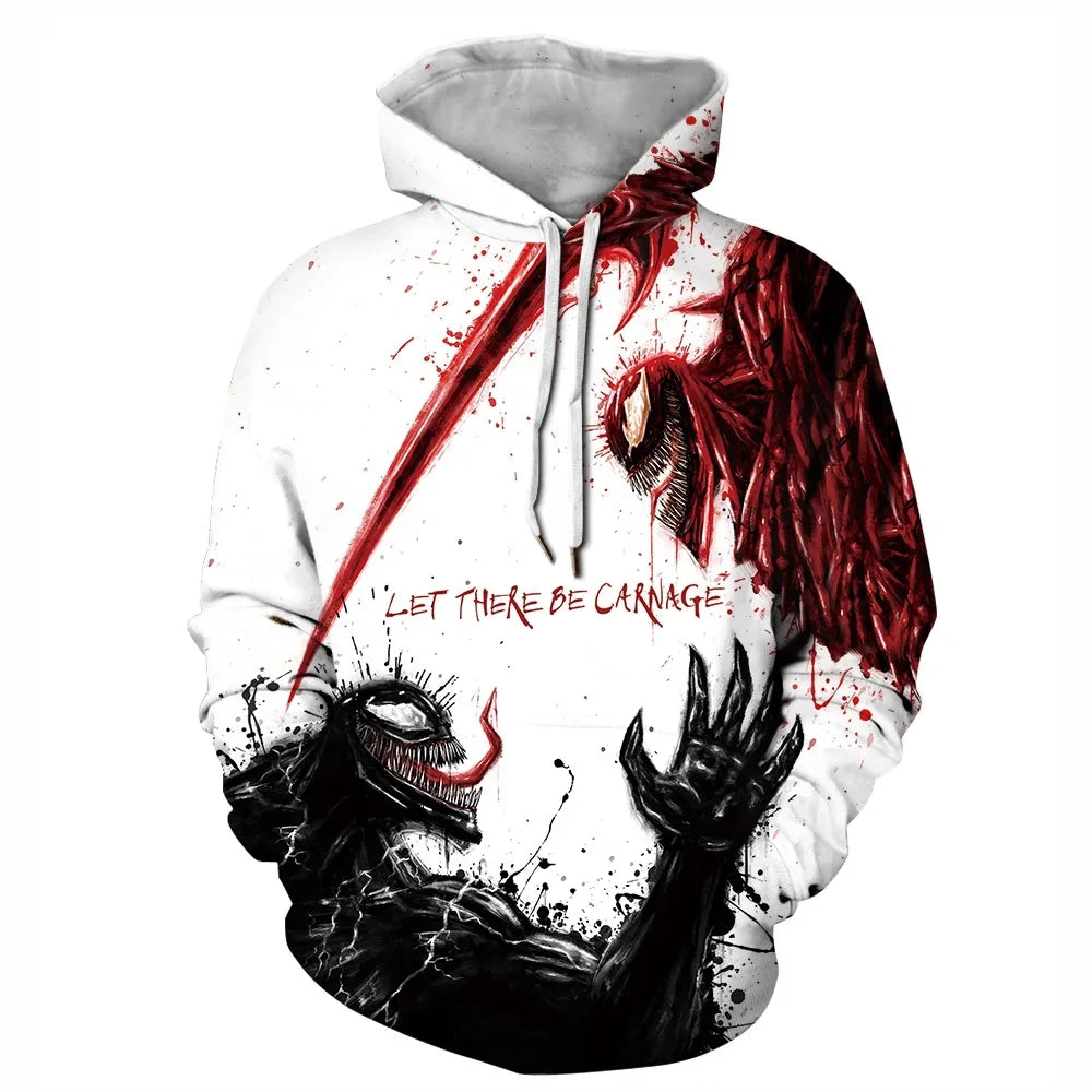 Venom Marvel Men's 3D Printing Oversized Pullover Hoodie