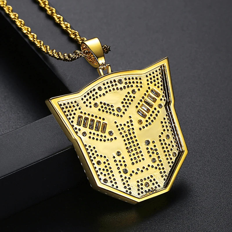 High Quality Paved Cubic Zirconia Transformer Autobot Pendant for Men