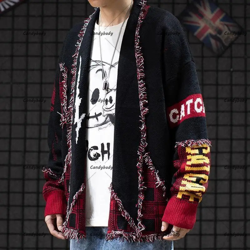 Retro Japanese National Wind Cat Beard Sweater Loose Cardigan Sweater