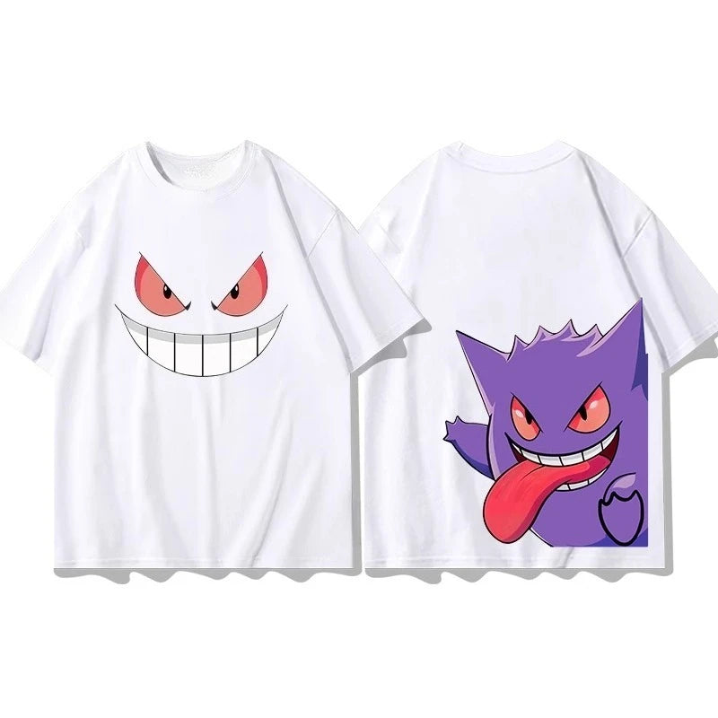 Pokémon Cute Gengar Printed T-shirt Unisex Plus Size Loose Short Sleeve Top