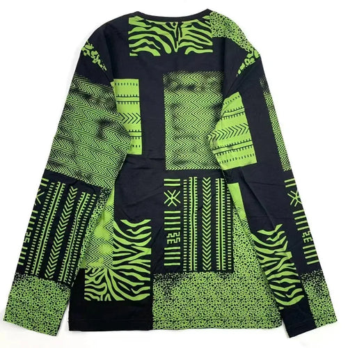 Western simple pattern men's long-sleeved T-shirt high street trend shirt loose pullover