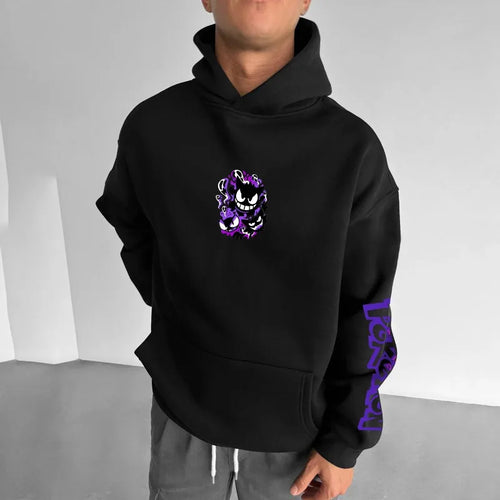 Pokémon Gengar Printed Hoodie for Men Harajuku Large Size Casual Top