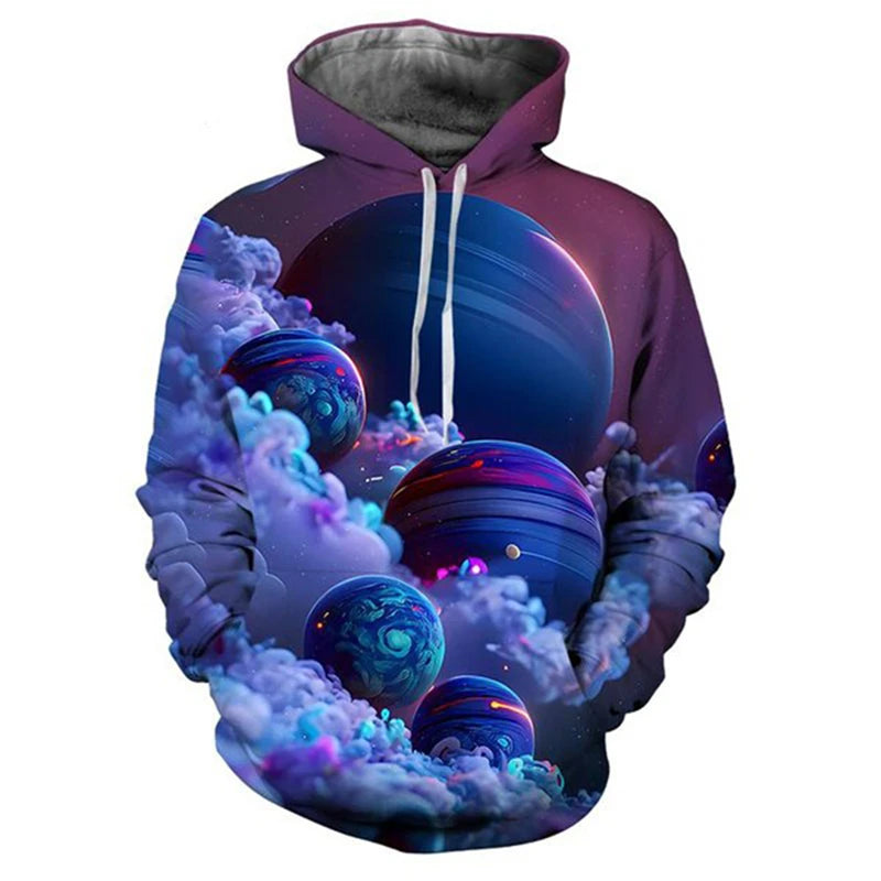 Florid Planet 3D Printed Men/Women Laxity Hoodie Oversized Pullover Sweatshirt