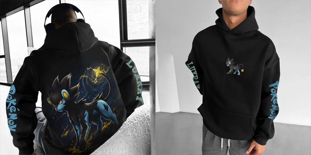 Pokémon Men's Loose Street Animation Printing Casual Cool Hooded Sweater