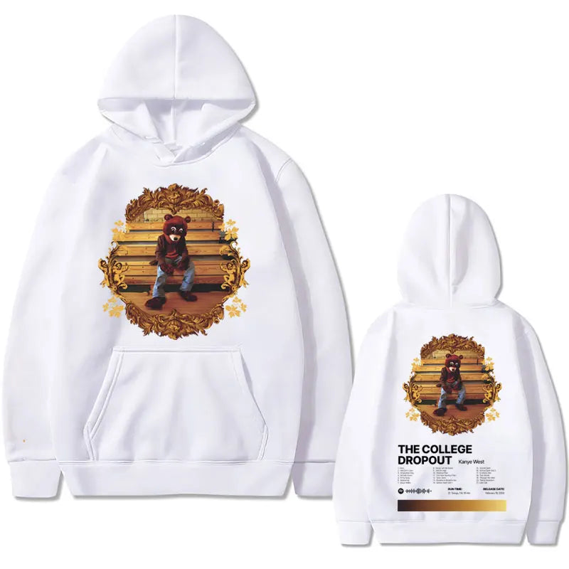 Kanye West The College Dropout Hip Hop Album Graphics Hoodie Oversized Sweatshirt Men's Streetwear