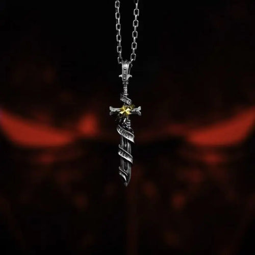 Europe Style Star Casting Black Templar for Men Katana Master Sword Pendant