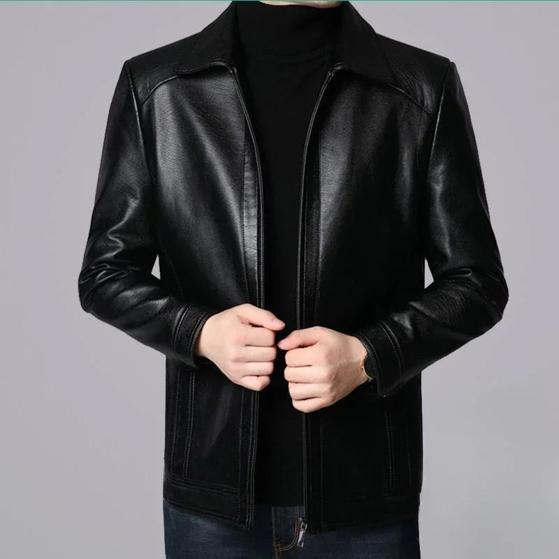 Leather Jacket for Men Blazers Thin Slim Fit Designer Original Trendy Coats