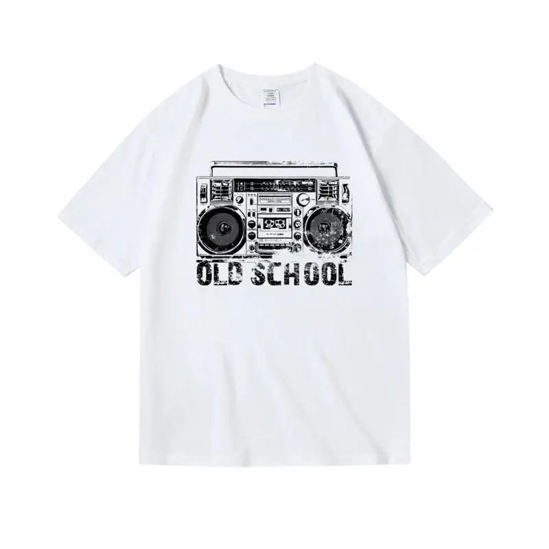 West Coast Hip Hop Loose Cotton Short Half Sleeve T-Shirt Men's Street Casual Top