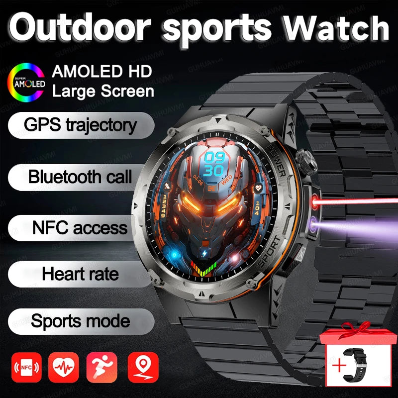 T-Rex 3 Military Smart Watch Men Compass AMOLED HD Screen Sport Bracelet