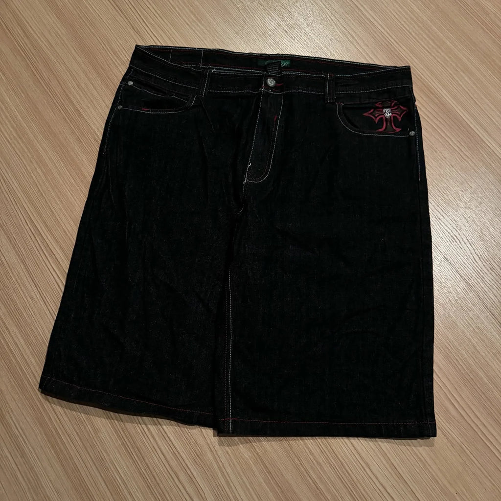 Dragon Print Men's Baggy Fit Jeans High Street  Casual Trendy Streetwear