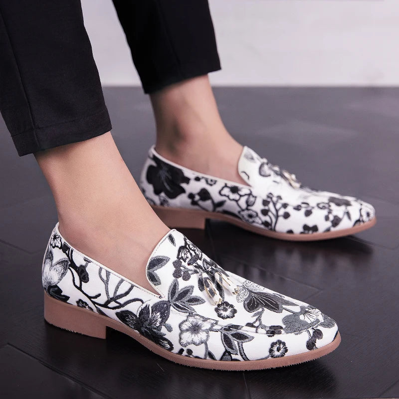 Men Luxury Designer Velvet Embroidery Snake Gentleman Oxfords Dress shoes