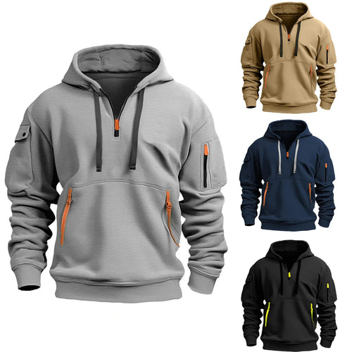 Dropped Shoulder Hooded Sweatshirt Men's Plus Size Loose Pullover  Sweatshirt
