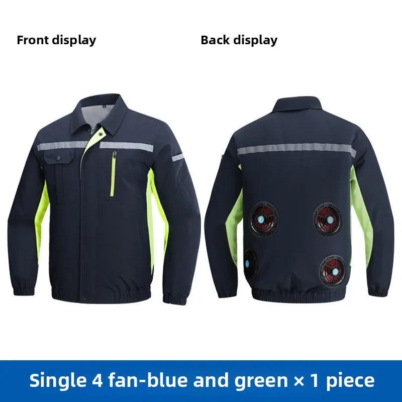 Cooling Jacket Men's Heat Resistant Air Conditioner Breathable Outdoor Fan Workwear