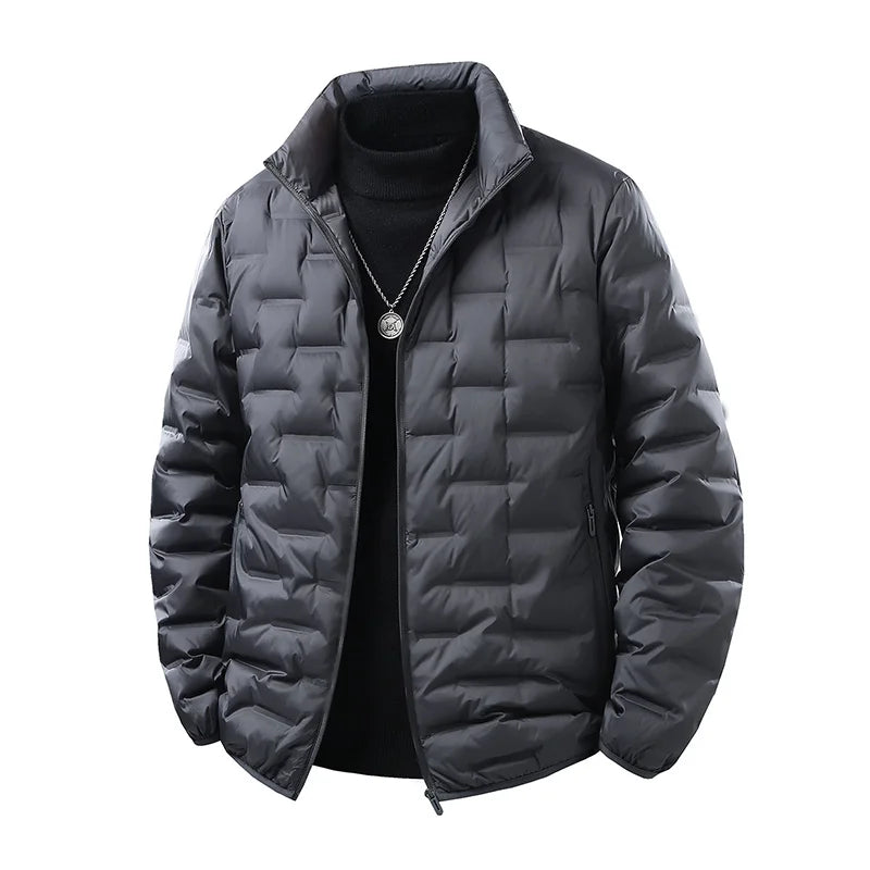 Winter Men Duck Down Coat Warm Loose Multi Pocket Ultralight Windbreaker Jacket
