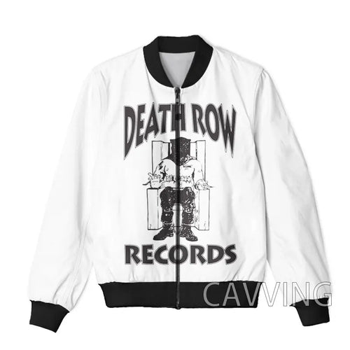 Unisex 3D Print  DEATH ROW  Zipper Bomber Overcoat  Zip Up Jackets