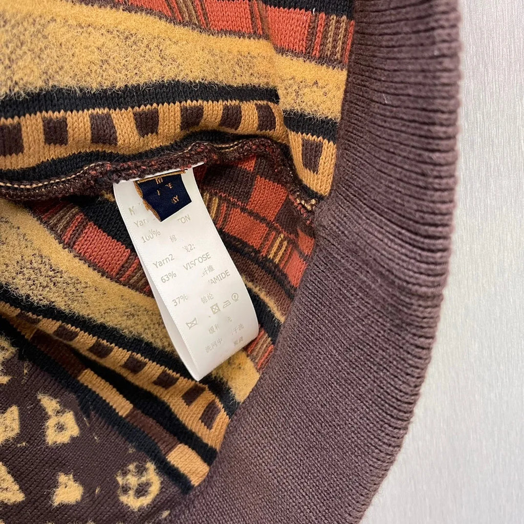 Classic Splice Knitwear round Neck Pullover Woolen Unisex Comfortable Casual Sweater