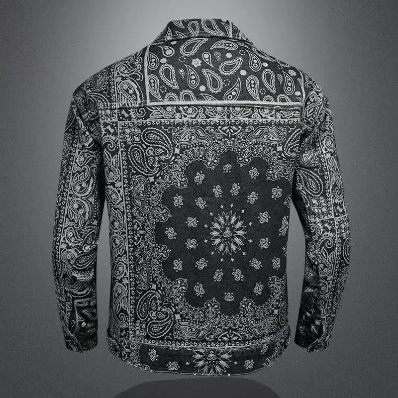 Male Coats Button Pocket Men's Denim Jacket Cowboy Oversize Outwear