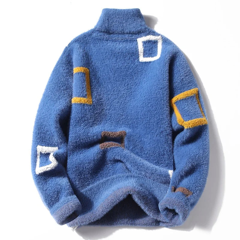 Sweaters winter Letter pattern thick sweaters Men's wool pullovers size S-3XL