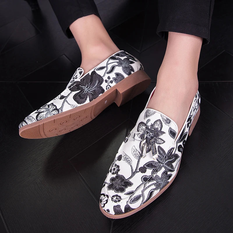 Men Luxury Designer Velvet Embroidery Snake Gentleman Oxfords Dress shoes