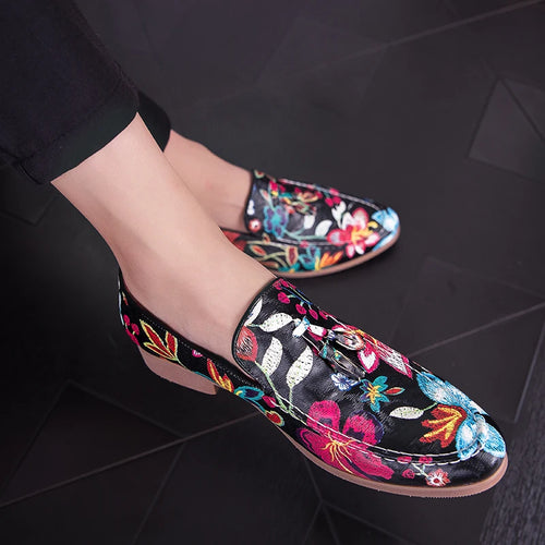 Men Luxury Designer Velvet Embroidery Snake Gentleman Oxfords Dress shoes