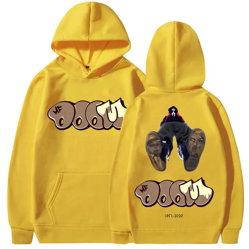 MF Doom Double Sided Print Hoodie Men Hip Hop Vintage Streetwear Sweatshirt