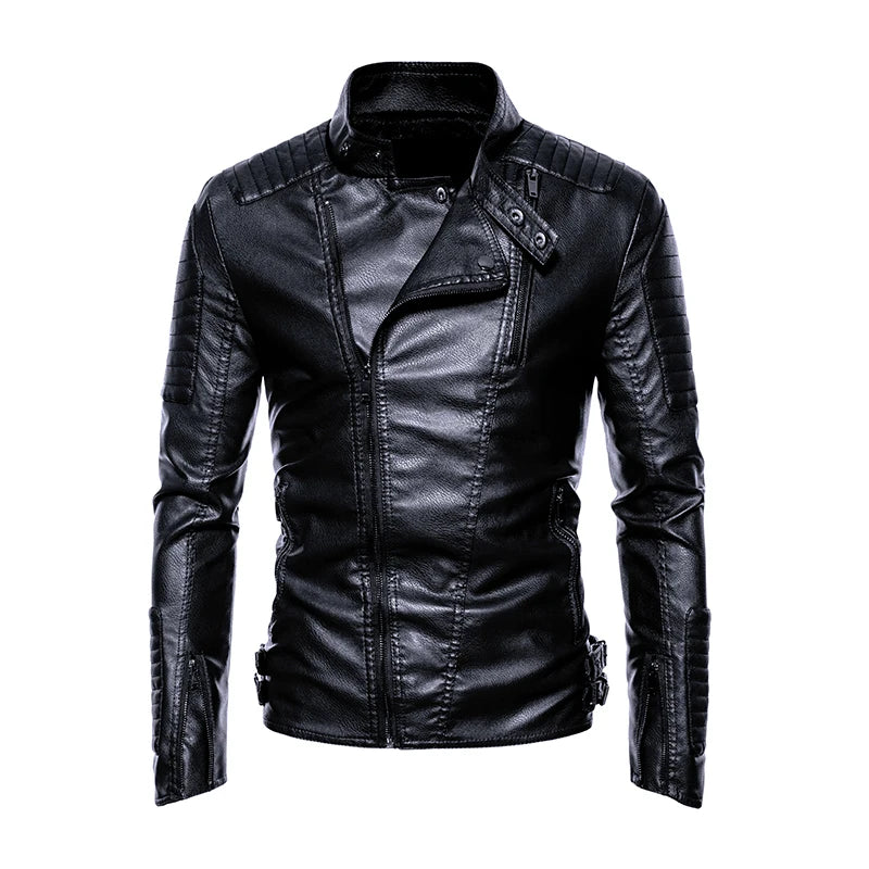 Leather jacket men's vintage motorcycle lapel waterproof jacket