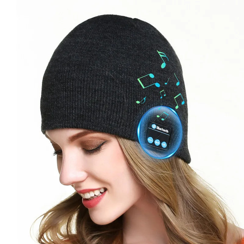 Wireless Bluetooth, washable warm unisex Knit Beanie, Hands free Headset