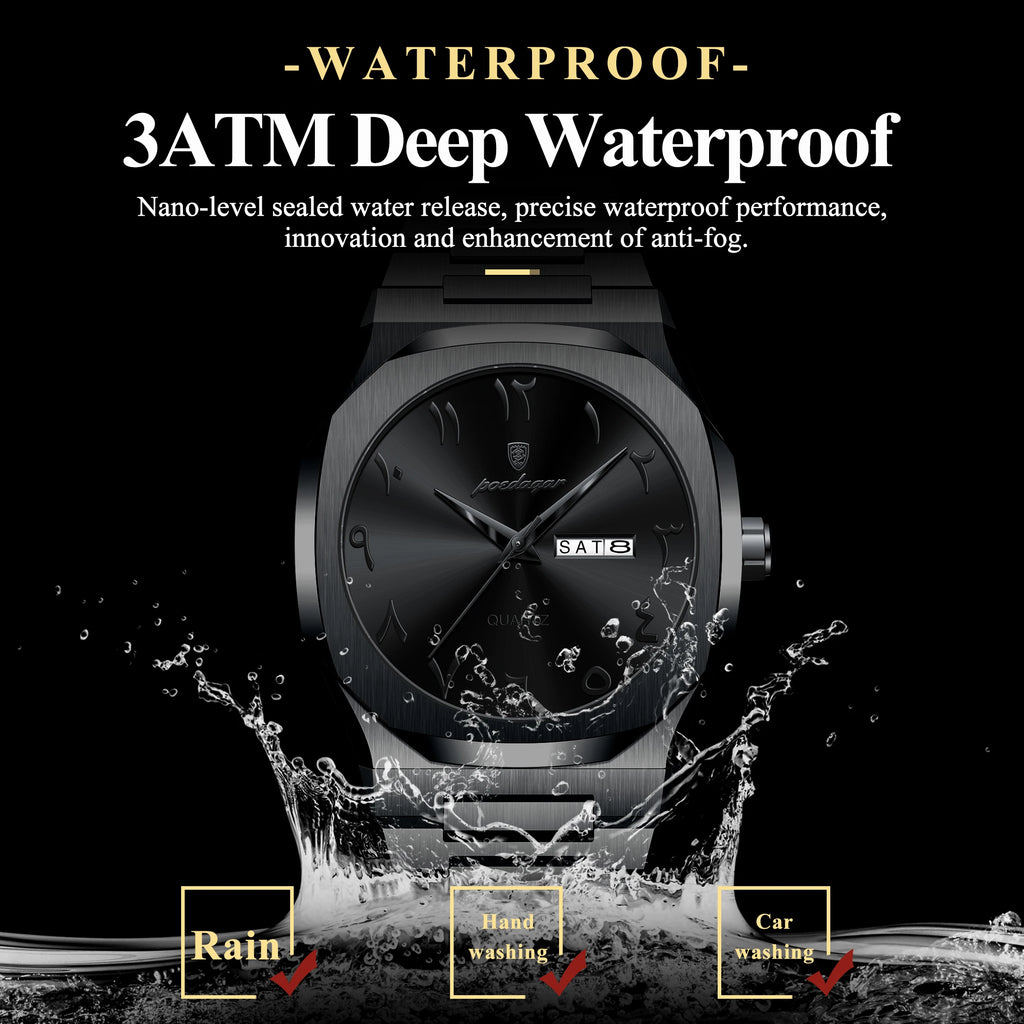 Military Watch For Men Waterproof Luxury Calendar Wristwatch Quartz Stainless Steel