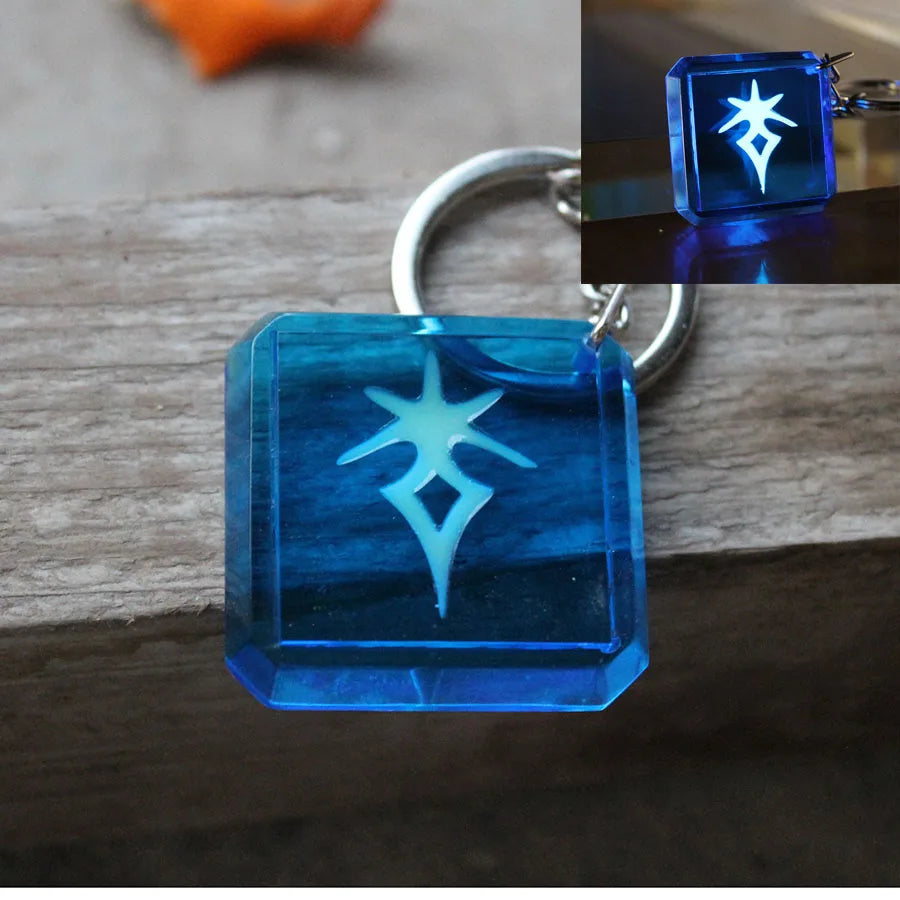 Glowing Final Fantasy XIV game profession GLOW in the DARK keychain