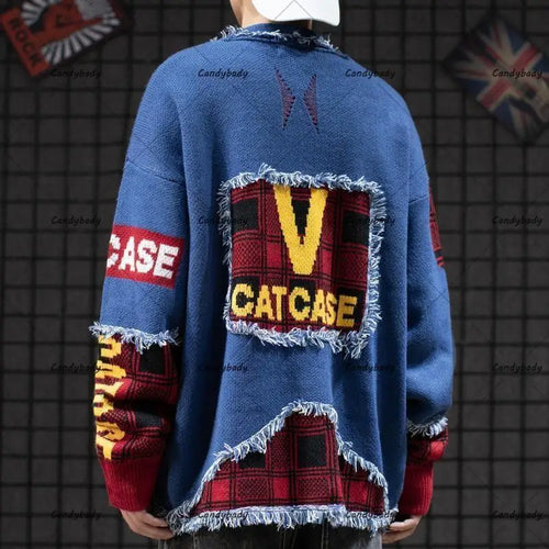 Retro Japanese National Wind Cat Beard Sweater Loose Cardigan Sweater