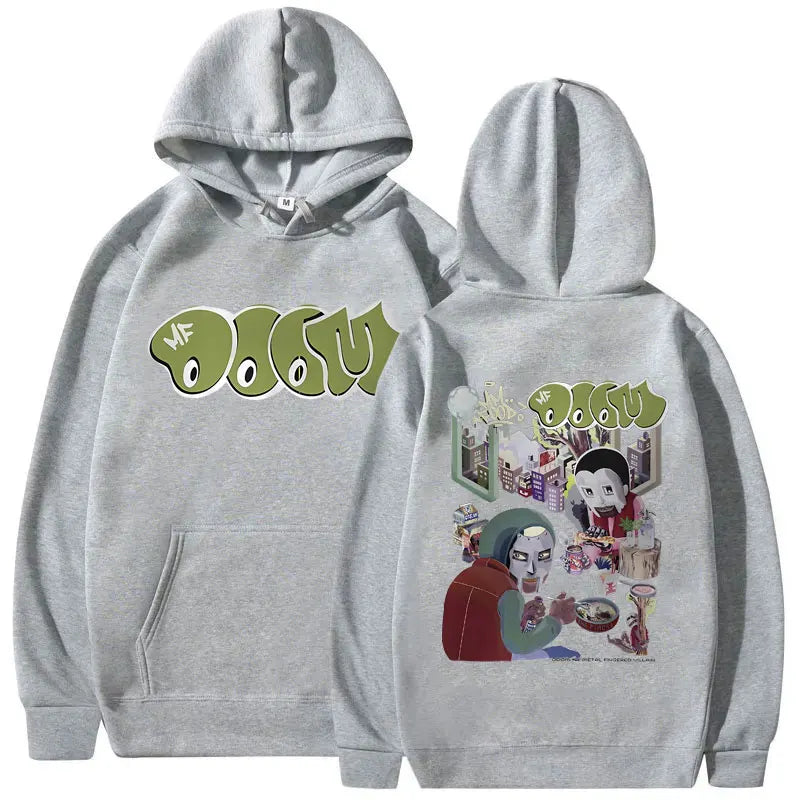 MF Doom MM FOOD Graphic Men's Hip Hop Hooded Sweatshirt Casual Fleece Oversized Hoodies
