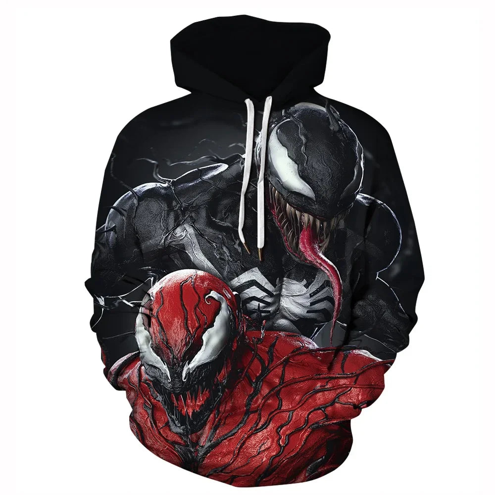 Venom Marvel Men's 3D Printing Oversized Pullover Hoodie