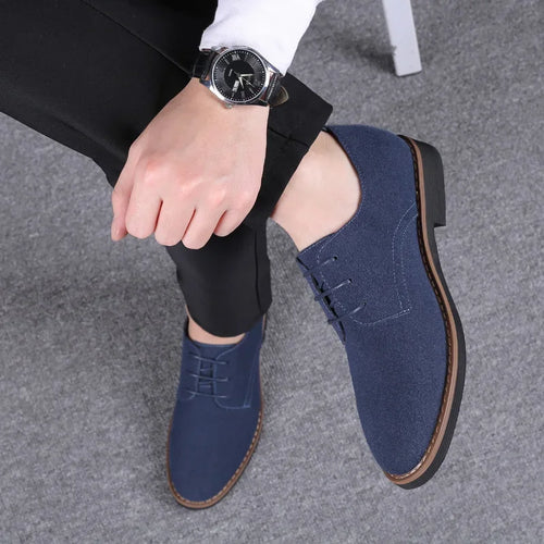 Men Oxfords Suede Leather Dress Luxury Men Classic Flats derby shoes