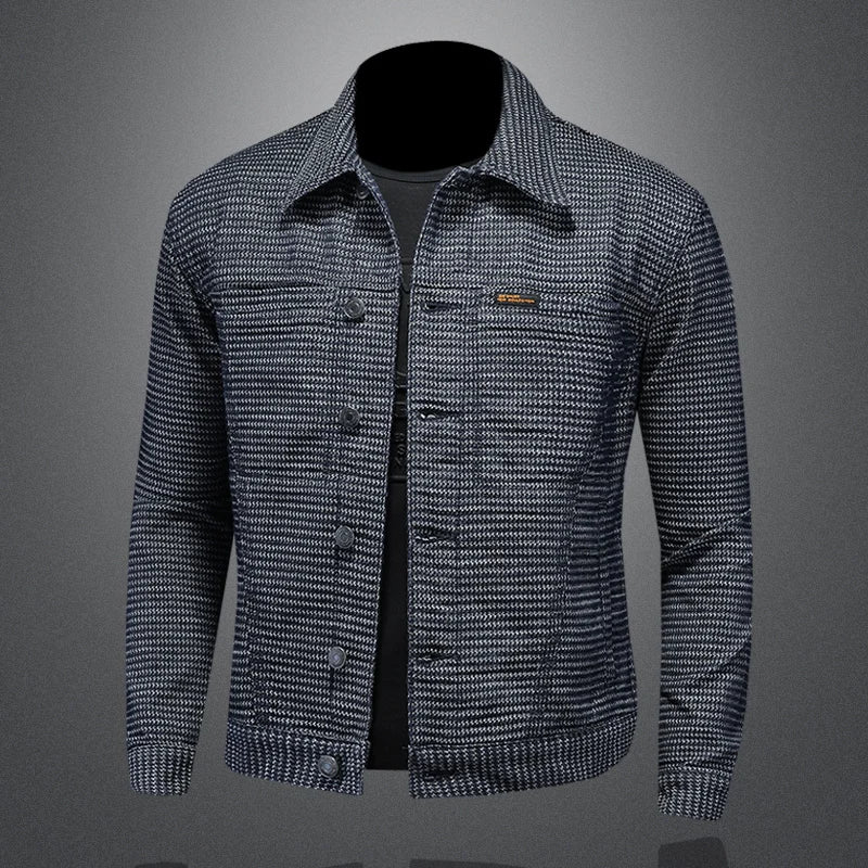 High Quality Men's Handsome Boutique Casual Custom Denim Fabric Jacket  M-4XL