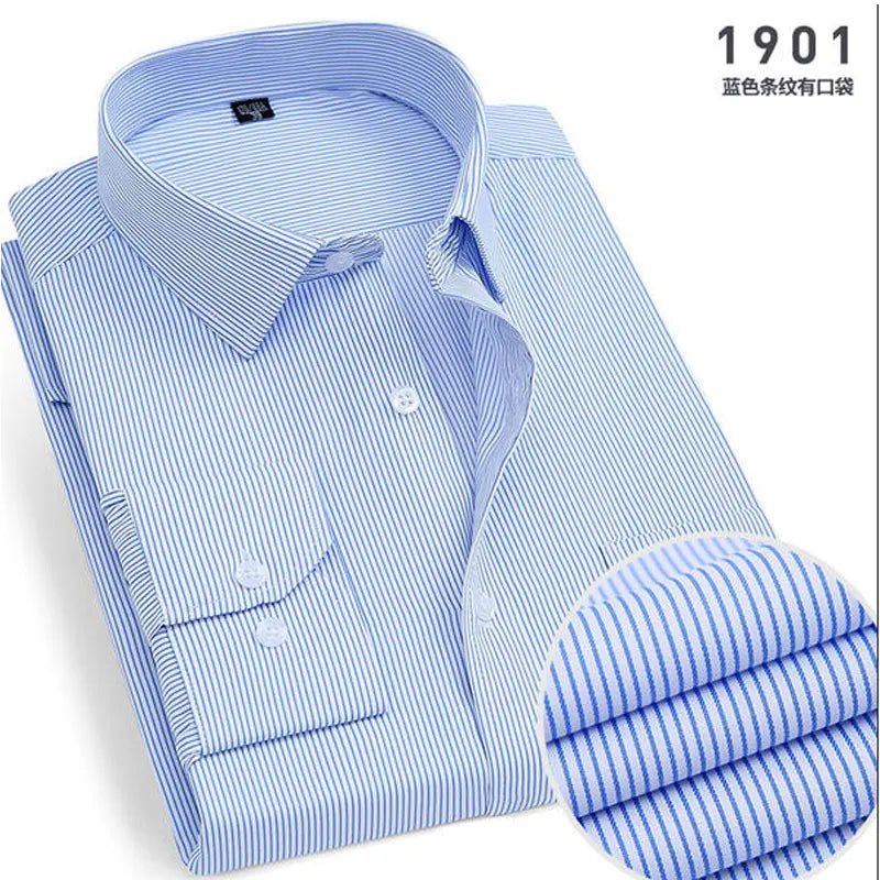 Men's Striped long-sleeved Anti-wrinkle Comfortable Breathable Slim Fit Shirt