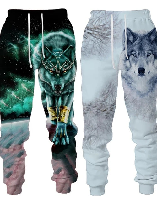 Long Pants Wolf Graphic Sweatpants 3D Print Men's Breathable Trousers