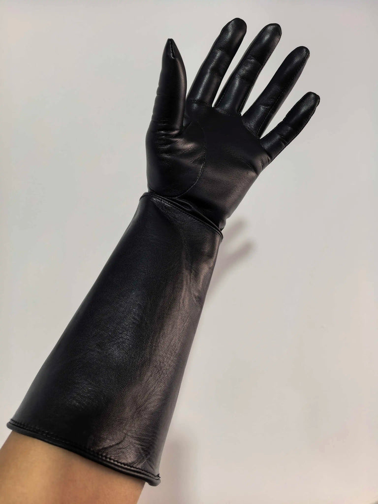 Men's Luxury Long Leather Gloves Unlined Soft Thin Fitted Gloves