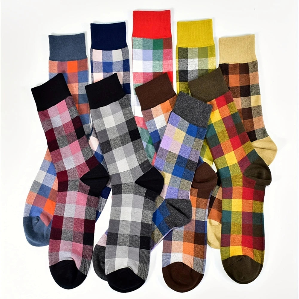 Men's Socks Dress High Quality Happy Combed Cotton Socks Plus Size