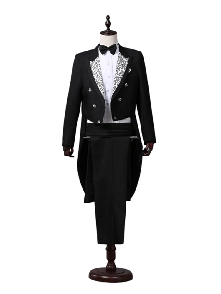 Men's Tailcoat Classic Modern Suit with Tailcoat Stage Jacket Outfits