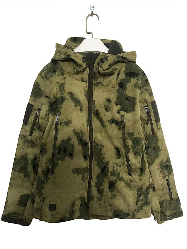 Shark Skin Soft Shell Combat Jackets Men's Hooded Bomber Coats