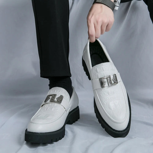 Men's Thick Soled Men Dress Platform Comfortable Slip-On Shoes