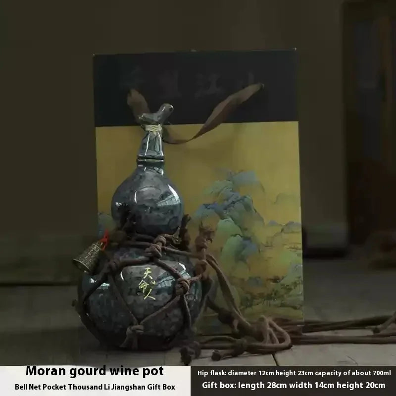 700ml Wukong Ceramic bottle Destiny Of Heaven Net Bag Wine Gourd Set Diagonally Across Kettle