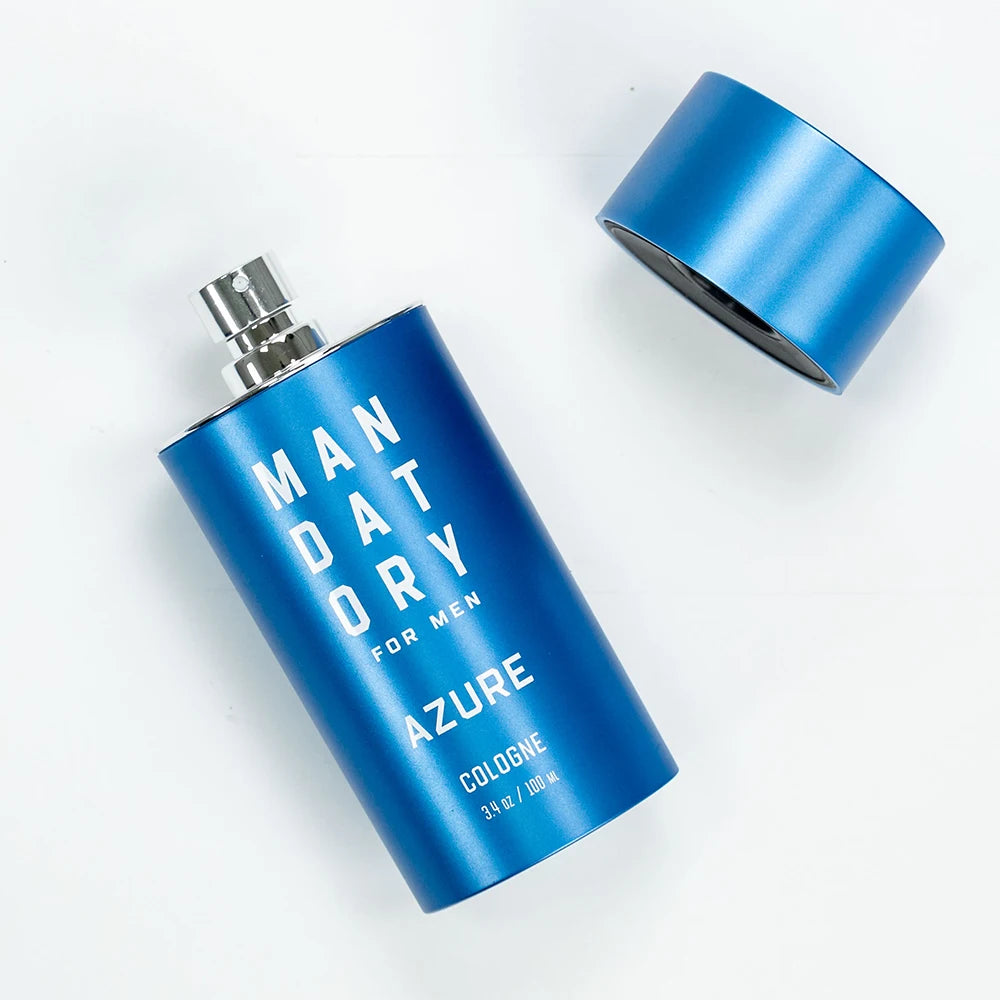 MANDATORY 3.4 Oz Eau de Cologne Spray Men's AZURE Fragrance Note of Rosemary