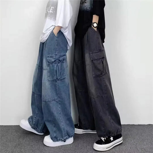 Vintage Wide Leg Big Pocket Straight Leg Street Hip Hop Jeans