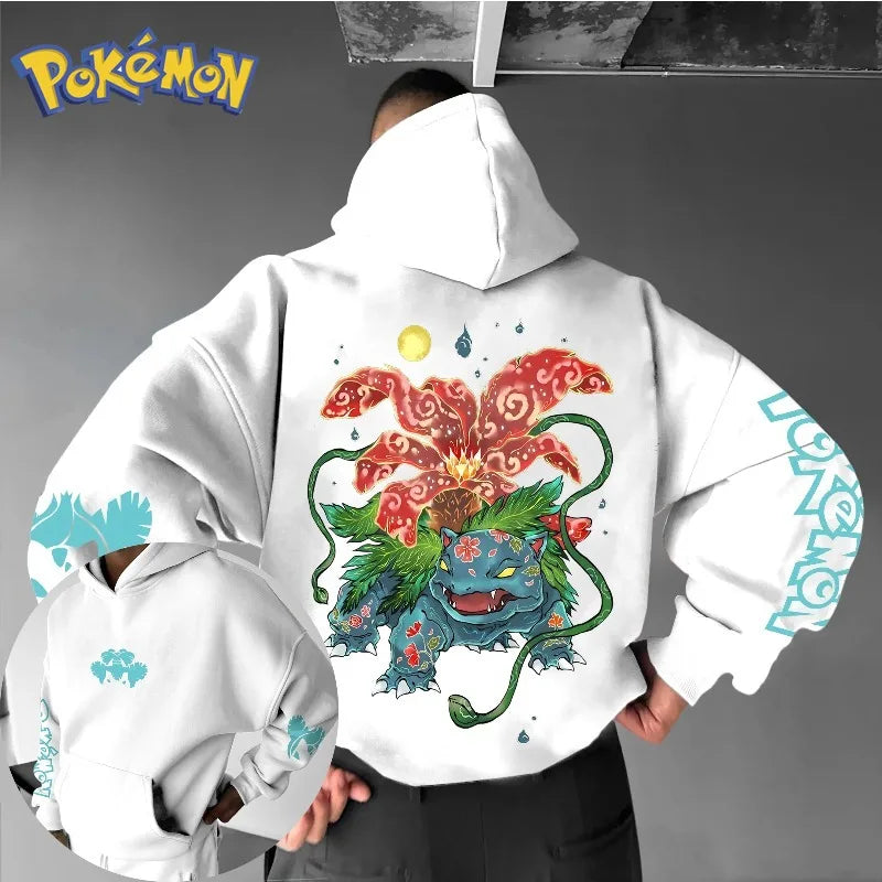 Pokémon Venusaur Printed Hoodie for Men Harajuku Large Size Casual Top